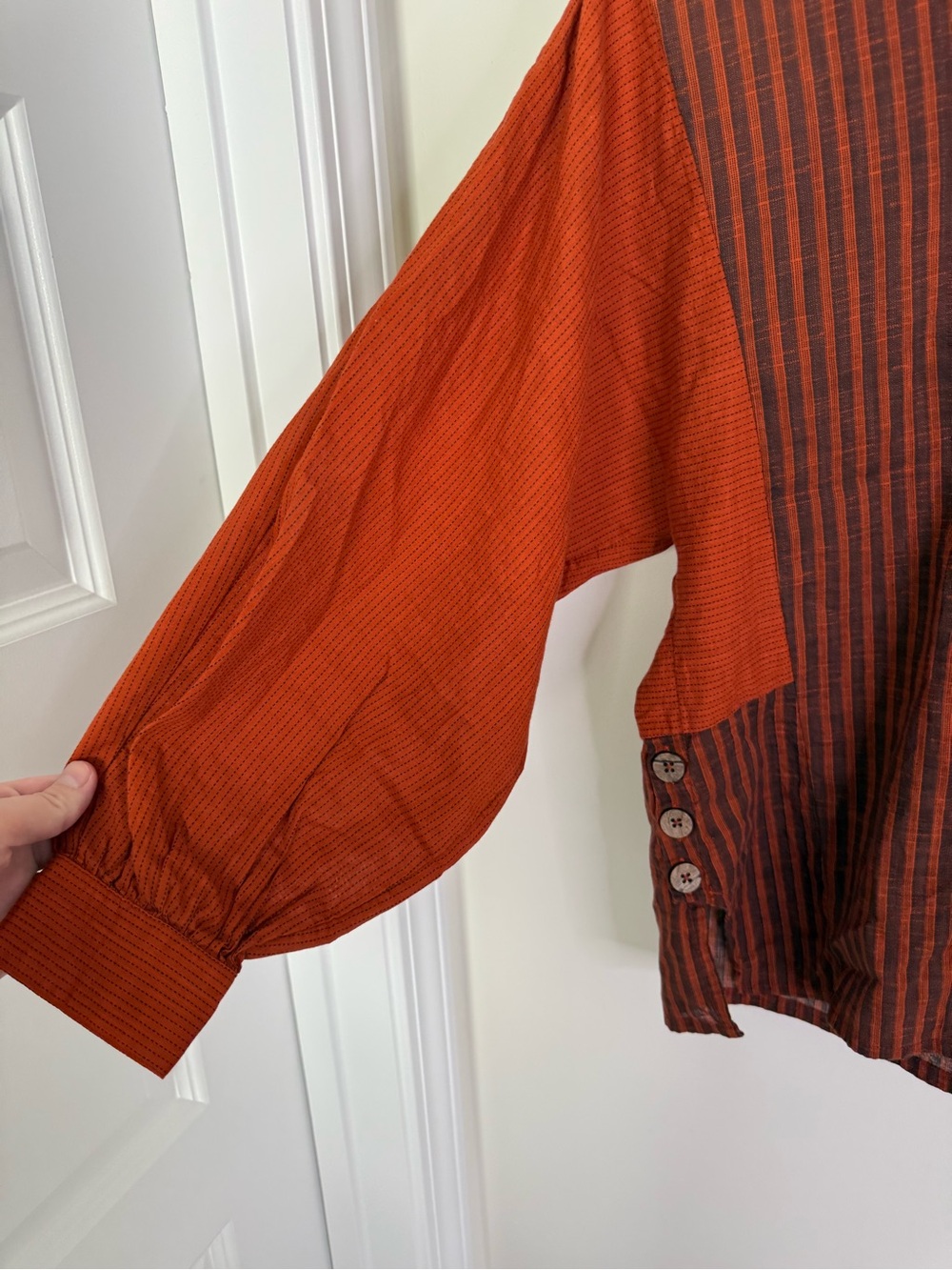 Anthropologie Oversized Loose Button Down Striped Shirt Size XXS - Picture 7 of 12